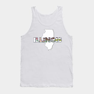 Illinois Colored State Letters Tank Top